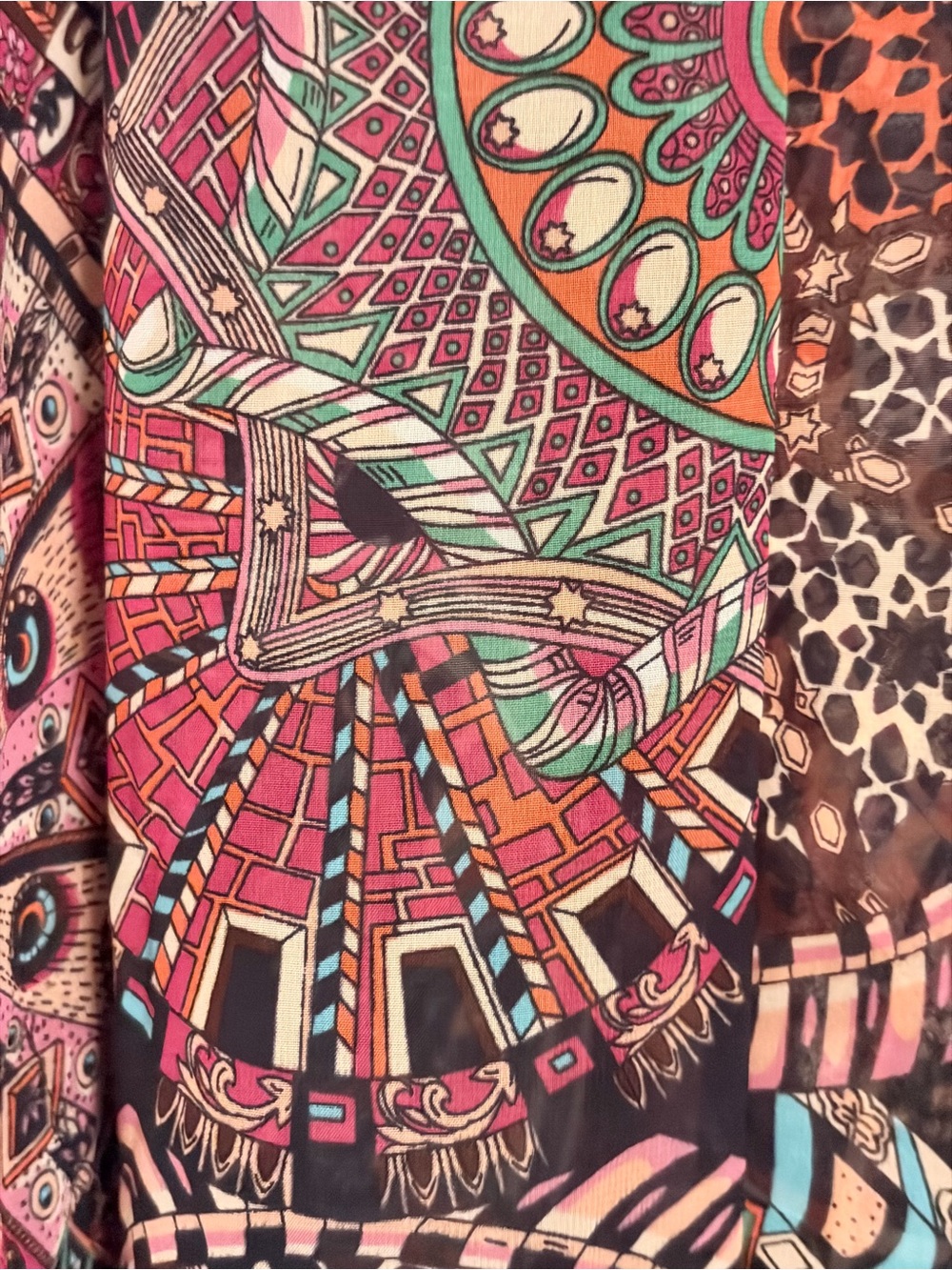 Women's Multicolor Patterned Kimono Jacket - Picture 11 of 12